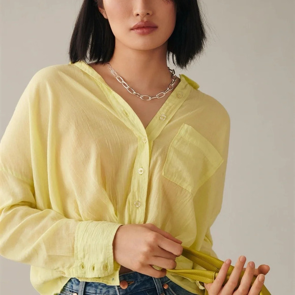 NWT Anthropologie Pilcro Tie-Front Blouse 1X - Picture 6 of 9